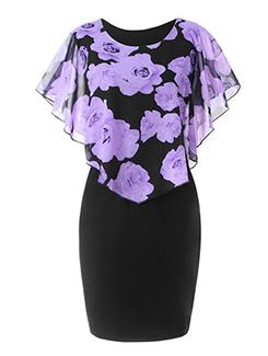 floral asymmetric overlay dress - 16166398 - Very Small Image - 1