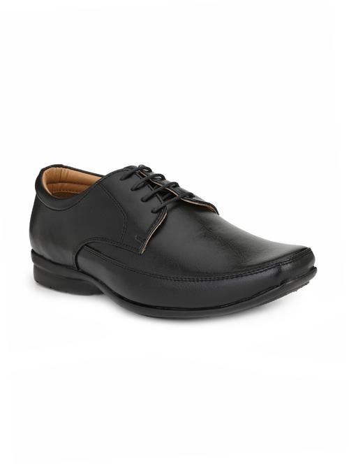 black leatherette lace-up derbys - 16166737 - Very Small Image - 1