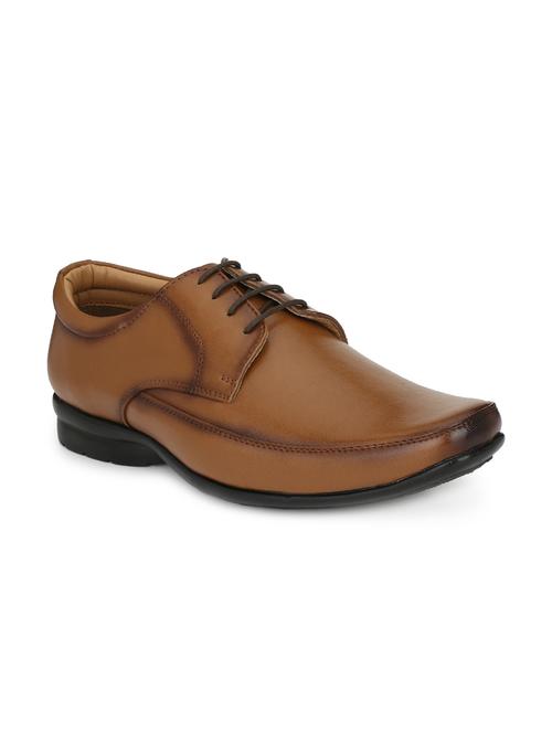 tan leatherette lace-up derbys - 16166738 - Very Small Image - 1