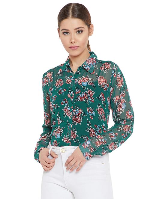 long sleeved floral shirt - 16166761 - Very Small Image - 1