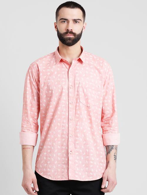 orange printed casual shirt - 16167186 - Very Small Image - 1