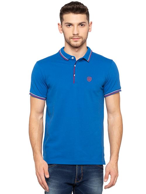 blue solid polo t-shirt - 16167369 - Very Small Image - 1