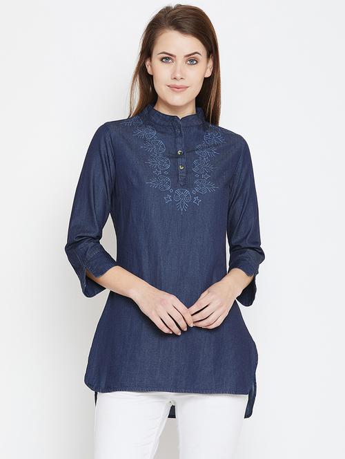 graphic print high low tunic - 16167506 - Very Small Image - 1