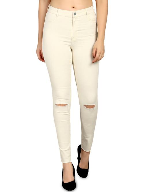 frayed hem knee slit jeans - 16168728 - Very Small Image - 1