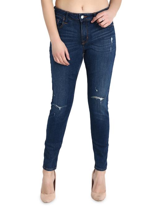 high rise distressed jeans - 16168753 - Very Small Image - 1