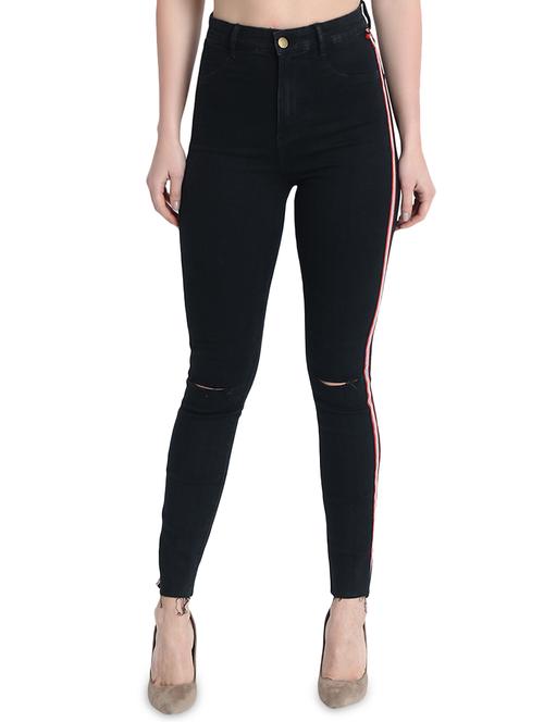 side taped high rise jeans - 16168765 - Very Small Image - 1