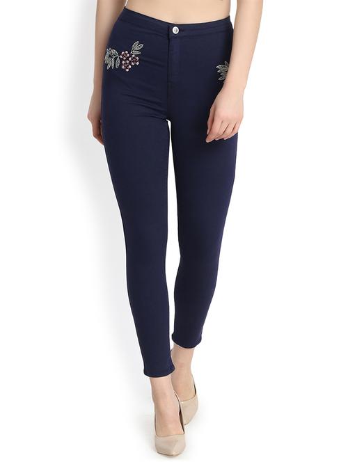 high rise embroidered jeans - 16168785 - Very Small Image - 1