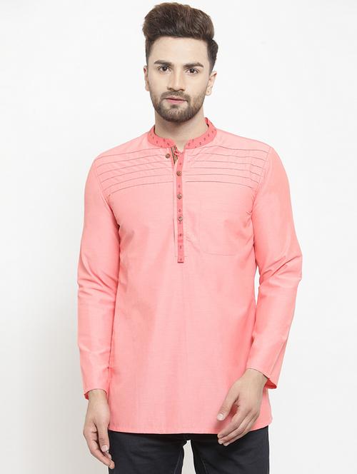 pink solid short kurta - 16168965 - Very Small Image - 1