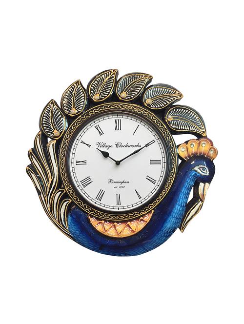 handcrafted peacock analog wall clock - 16169144 - Very Small Image - 1