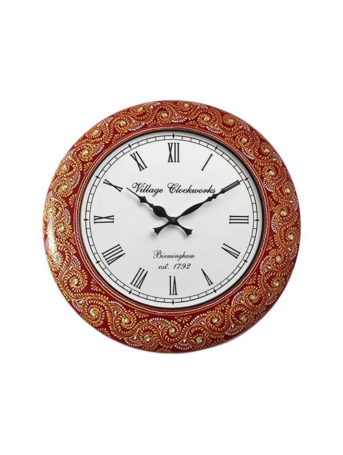 floral design painting analog wall clock - 16169158 - Very Small Image - 1