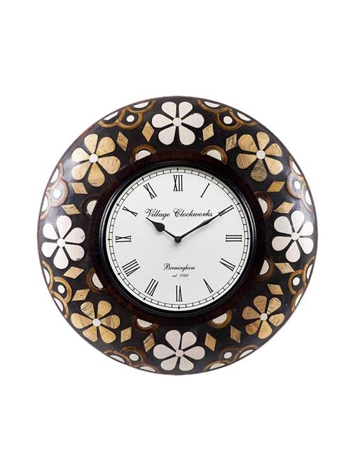 floral painting analog wall clock - 16169186 - Very Small Image - 1