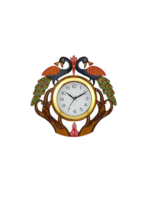 hand decorated peacock wall clock - 16169215 - Very Small Image - 1