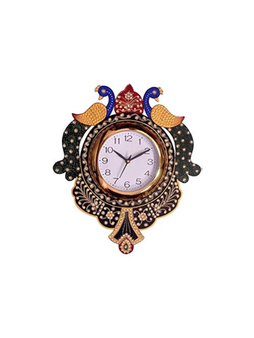 hand decorated peacock wall clock - 16169216 - Very Small Image - 1