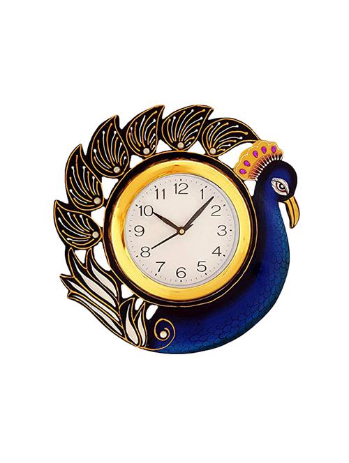 hand decorated peacock wall clock - 16169217 - Very Small Image - 1