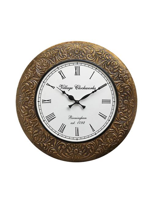 emboss metal analog wall clock - 18x18 inch - 16169235 - Very Small Image - 1