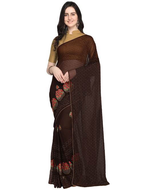 embroidered bordered saree - 16169315 - Very Small Image - 1