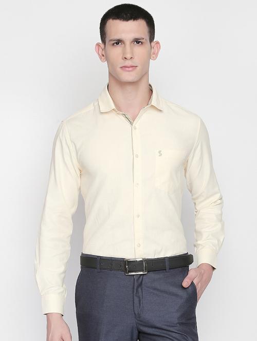 yellow solid formal shirt - 16169403 - Very Small Image - 1