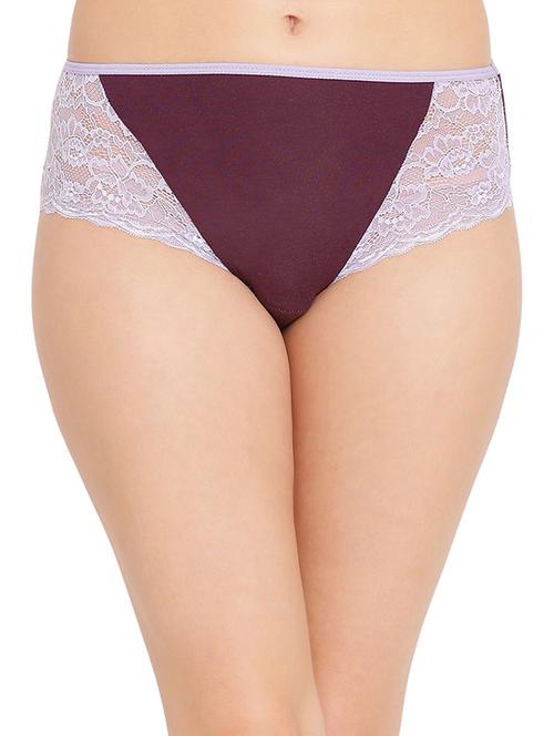 contrast lace panel hipster panty - 16169735 - Very Small Image - 1