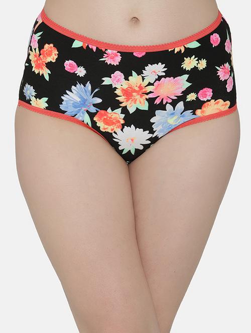 contrast seam floral hipster panty - 16169829 - Very Small Image - 1