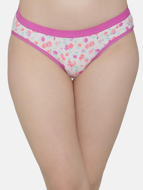 contrast seam floral bikini panty - 16169842 - Very Small Image - 1