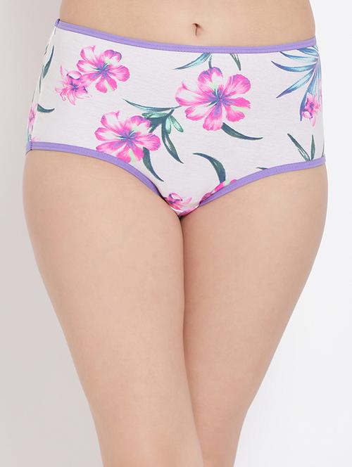 contrast seam floral hipster panty - 16169862 - Very Small Image - 1