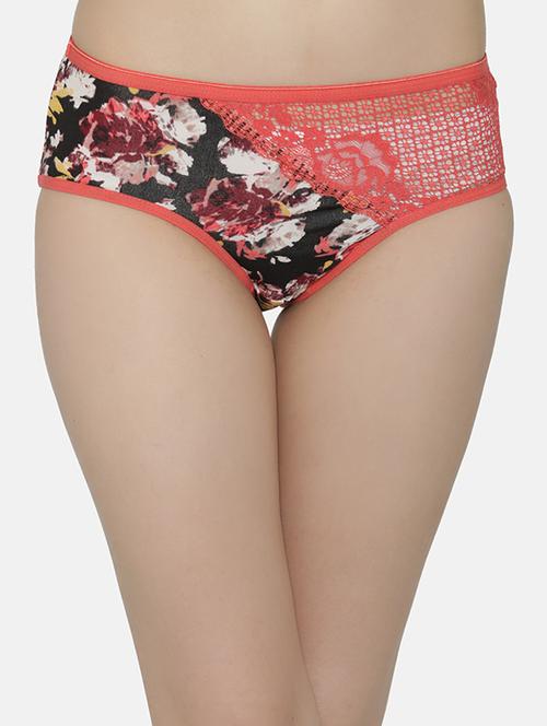 lace panel floral hipster panty - 16169881 - Very Small Image - 1