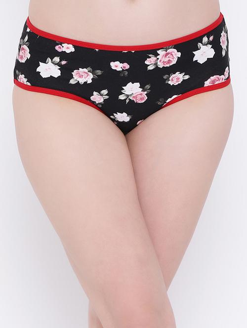 contrast seam floral hipster panty - 16169942 - Very Small Image - 1