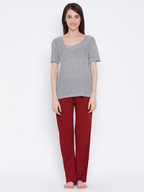 round neck striped pyjama set - 16170019 - Very Small Image - 1