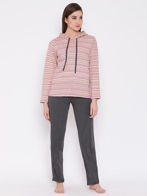 hooded sweatshirt and pajama set - 16170021 - Very Small Image - 1
