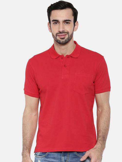 red solid polo t-shirt - 16170093 - Very Small Image - 1