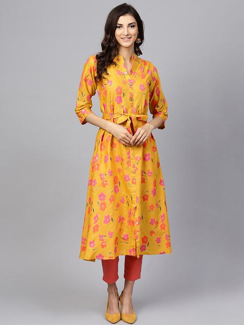 floral a-line kurta - 16170190 - Very Small Image - 1