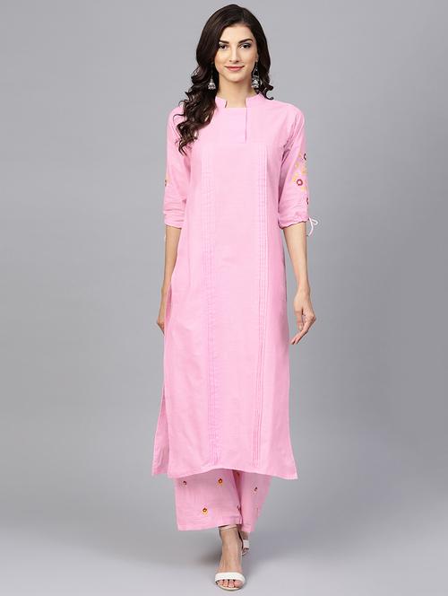 embroidered straight kurta - 16170259 - Very Small Image - 1