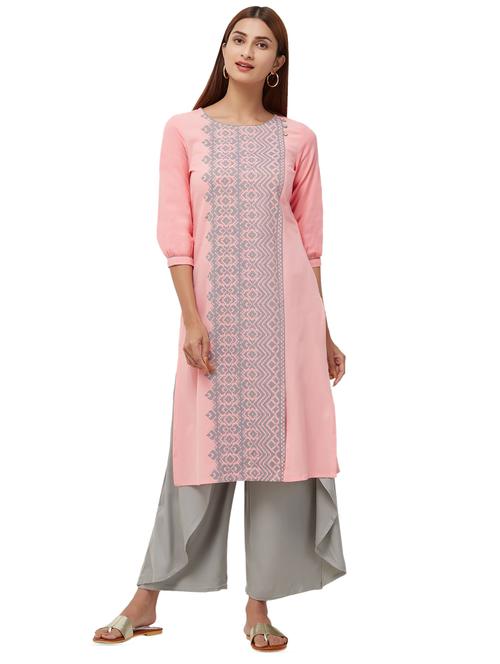 embroidered straight kurta - 16170665 - Very Small Image - 1