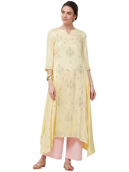 embroidered asymmetric kurta - 16170698 - Very Small Image - 1