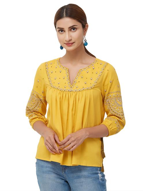 embroidered gathered tunic - 16170709 - Very Small Image - 1