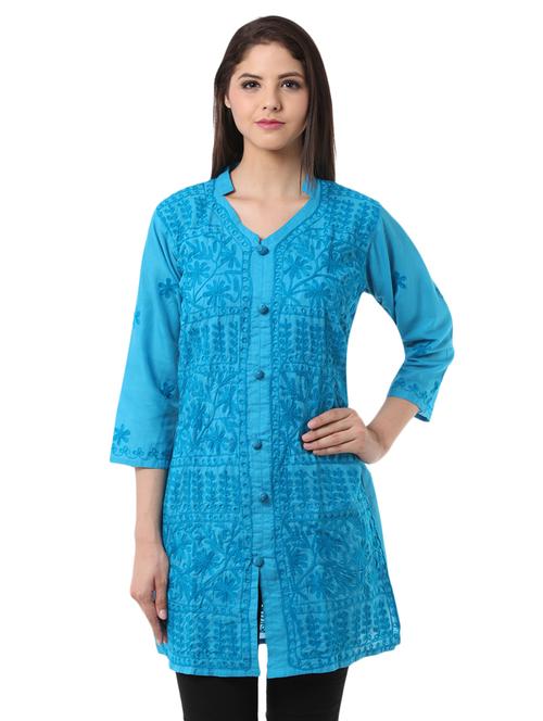 chikankari straight kurta - 16170716 - Very Small Image - 1