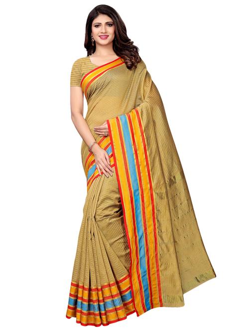 contrast bordered maheshwari saree with blouse - 16170775 - Very Small Image - 1