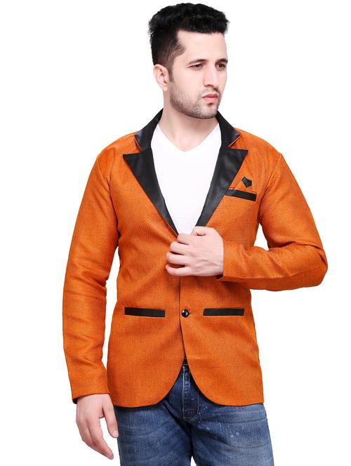 orange single breasted casual blazer - 16171128 - Very Small Image - 1
