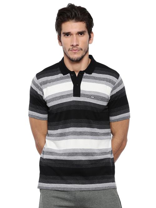 monochrome striped polo t-shirt - 16171841 - Very Small Image - 1