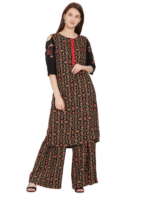 embroidered straight kurta - 16172354 - Very Small Image - 1