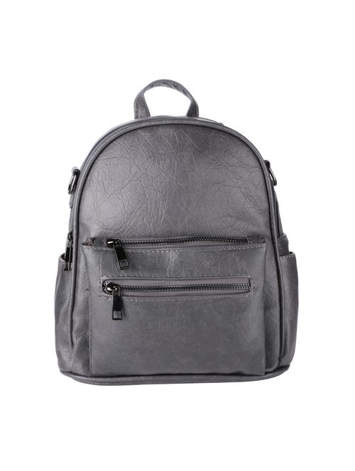 grey leatherette (pu) regular backpack - 16172623 - Very Small Image - 1