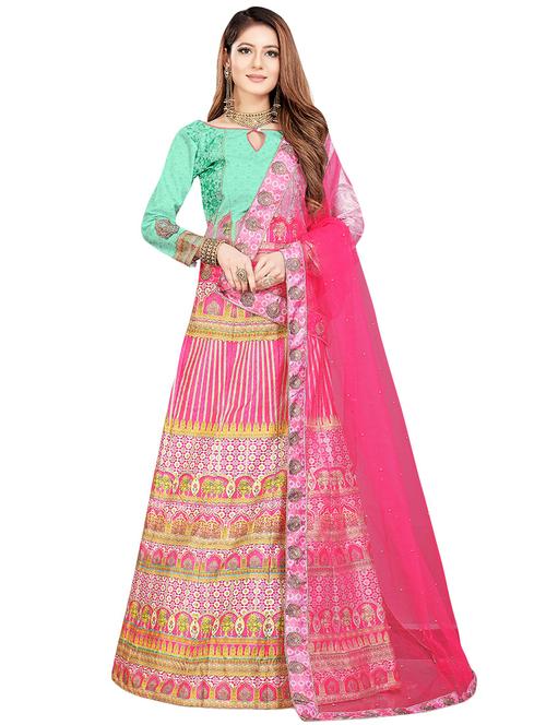 digital printed a-line lehenga - 16172687 - Very Small Image - 1