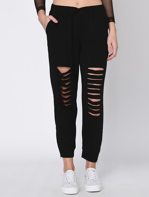 ladder ripped zipper detail jogger - 16172728 - Very Small Image - 1