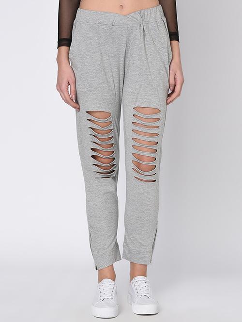 ladder ripped zipper detail jogger - 16172729 - Very Small Image - 1