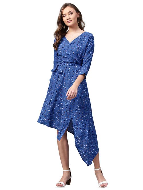 tie front asymmetric dress - 16173019 - Very Small Image - 1