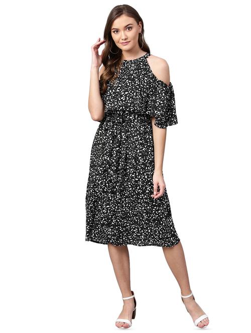 halter neck cold shoulder dress - 16173021 - Very Small Image - 1