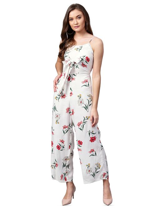 tie front floral jumpsuit - 16173042 - Very Small Image - 1