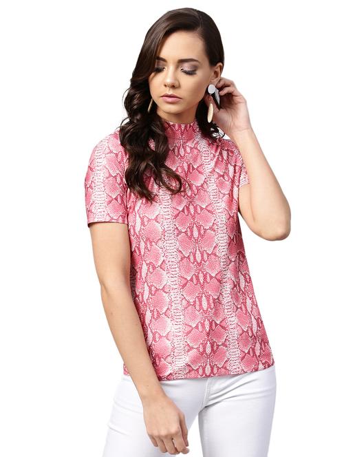 snake print short sleeved top - 16173049 - Very Small Image - 1