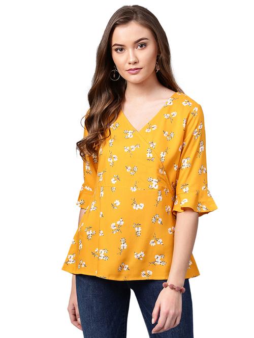 ditsy floral wrap top - 16173050 - Very Small Image - 1