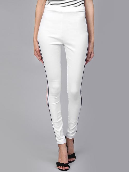 contrast side taping detail jeggings - 16173061 - Very Small Image - 1